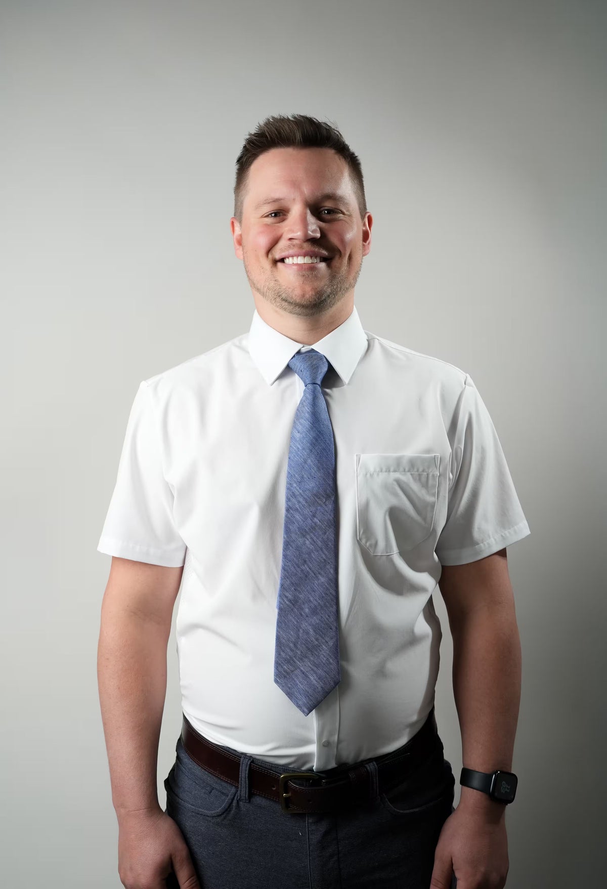 Breathable White Short Sleeve Dress Shirt