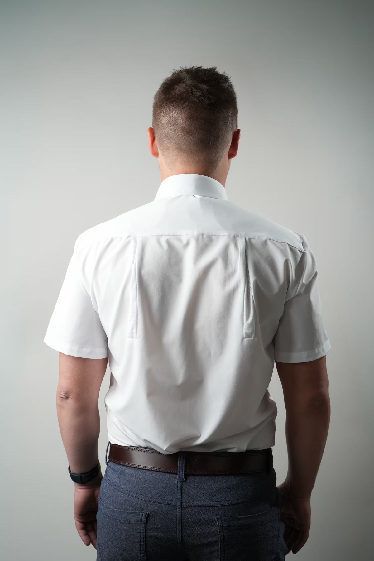 Breathable White Short Sleeve Dress Shirt