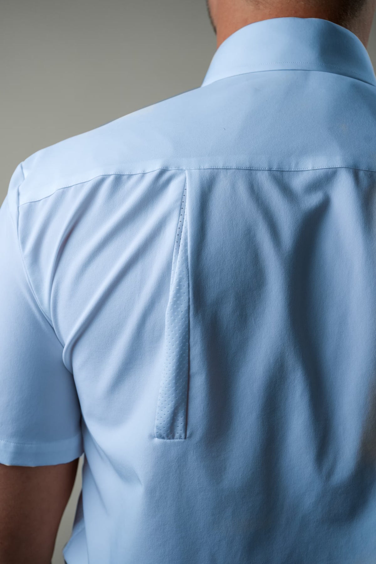 Breathable Blue Short Sleeve Dress Shirt