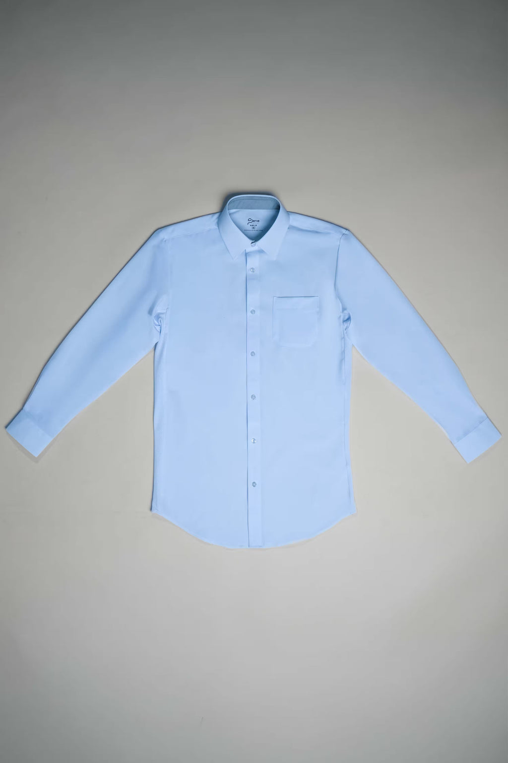 Breathable Blue Long Sleeve Dress Shirt