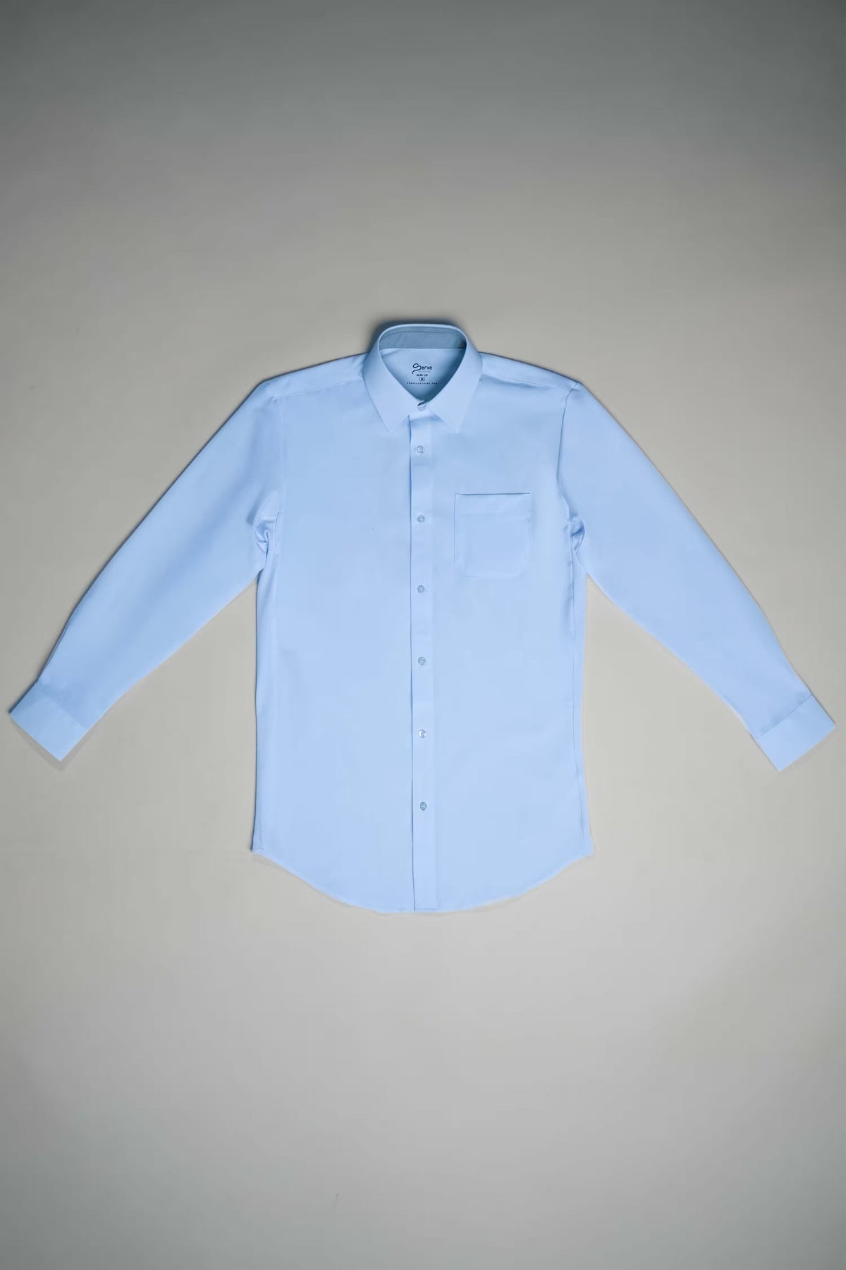 Breathable Blue Long Sleeve Dress Shirt