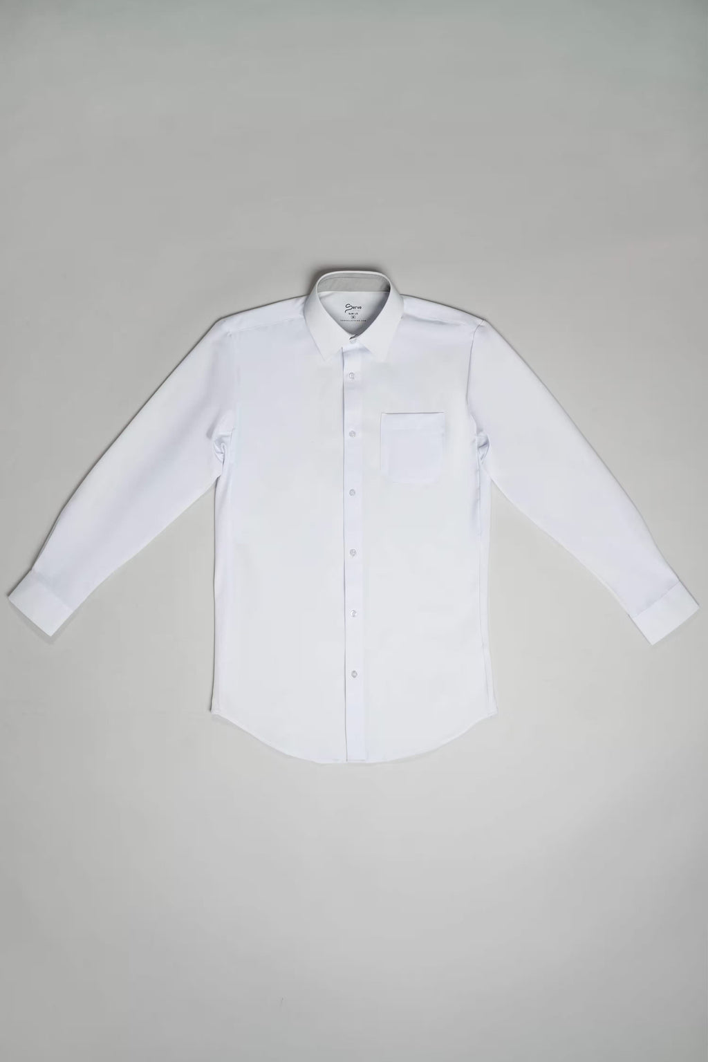 Breathable White Long Sleeve Dress Shirt