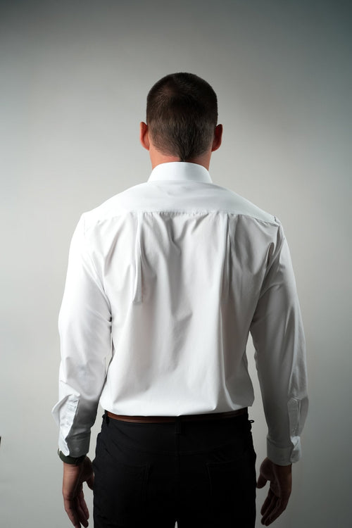 Breathable White Long Sleeve Dress Shirt