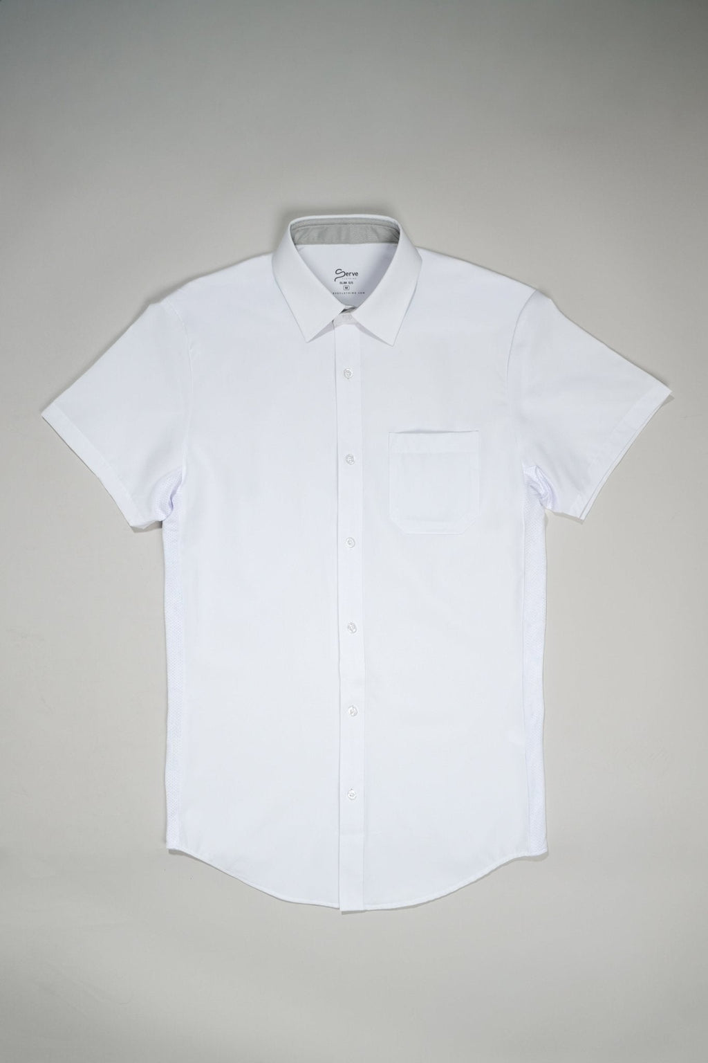 Breathable White Short Sleeve Dress Shirt